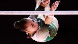 JAKARTA, INDONESIA - OCTOBER 24: Kaylia Nemour of Team Algeria competes in the Women's uneven bars apparatus final on day six of the Artistic Gymnastics World Championships at Indonesia Arena on October 24, 2025 in Jakarta, Indonesia. (Photo by Yong Teck Lim/Getty Images)