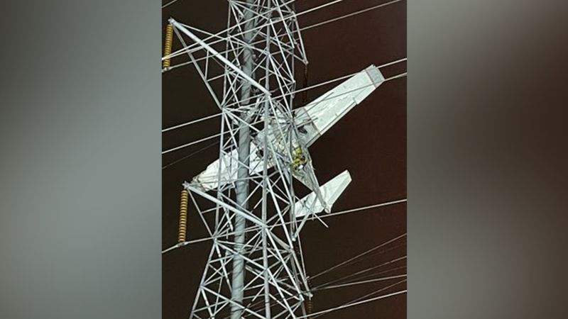 A pilot and passenger are trapped after a small plane crashed into power lines in Maryland | CNN - NewsOpener