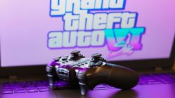The Grand Theft Auto VI game logo is displayed on a computer screen.