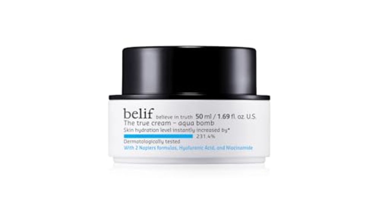 belif The True Cream Aqua Bomb 50ml, Daily Lightweight Facial Moisturizer, Hydrating & Plumping Face Cream, Hyaluronic Acid, Niacinamide, Squalane, For All Skin Types, No Mineral Oils Korean Skin Care