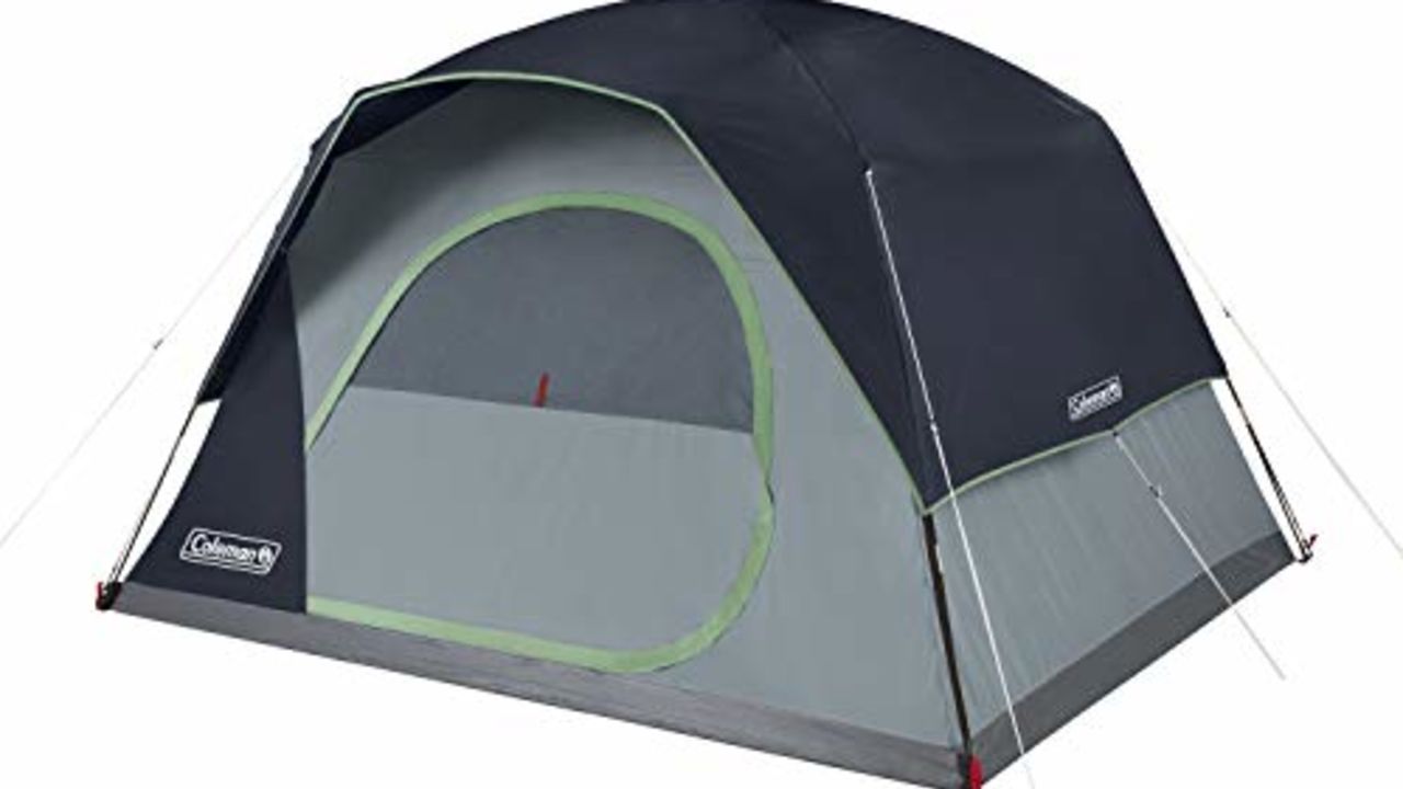 Coleman Skydome Camping Tent, 2/4/6/8 Person Family Dome Tent with 5 Minute Setup, Strong Frame Withstands 35MPH Winds, Roomy Interior with Extra Storage Included