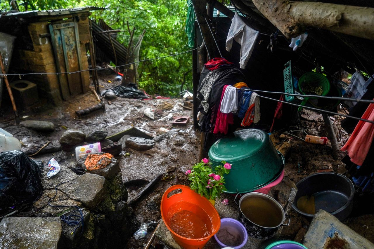 Debris from a destroyed house is seen after a landslide in Ahuachapan, El Salvador, on June 17. 