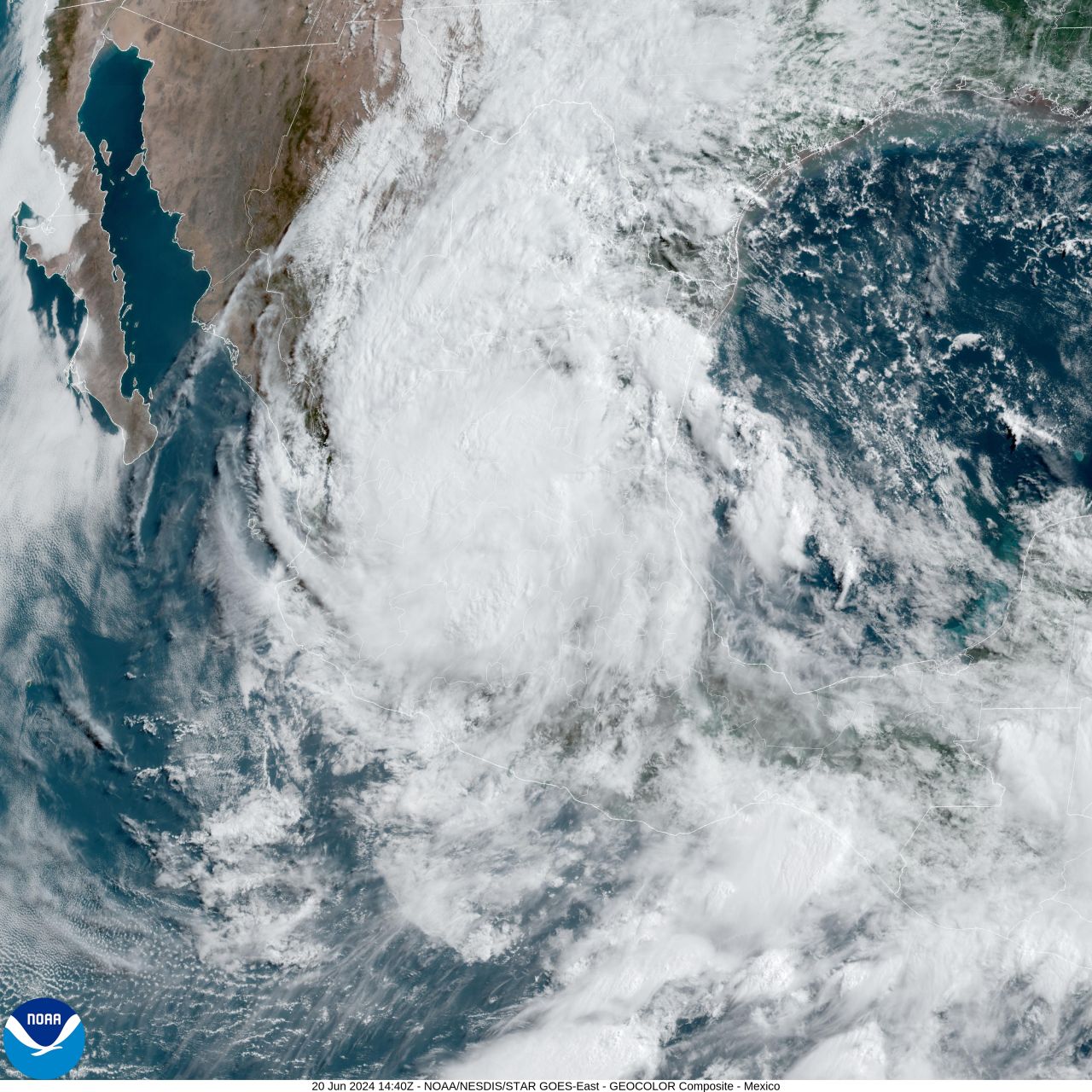 Tropical Depression Alberto is seen over Mexico on Thursday morning. 