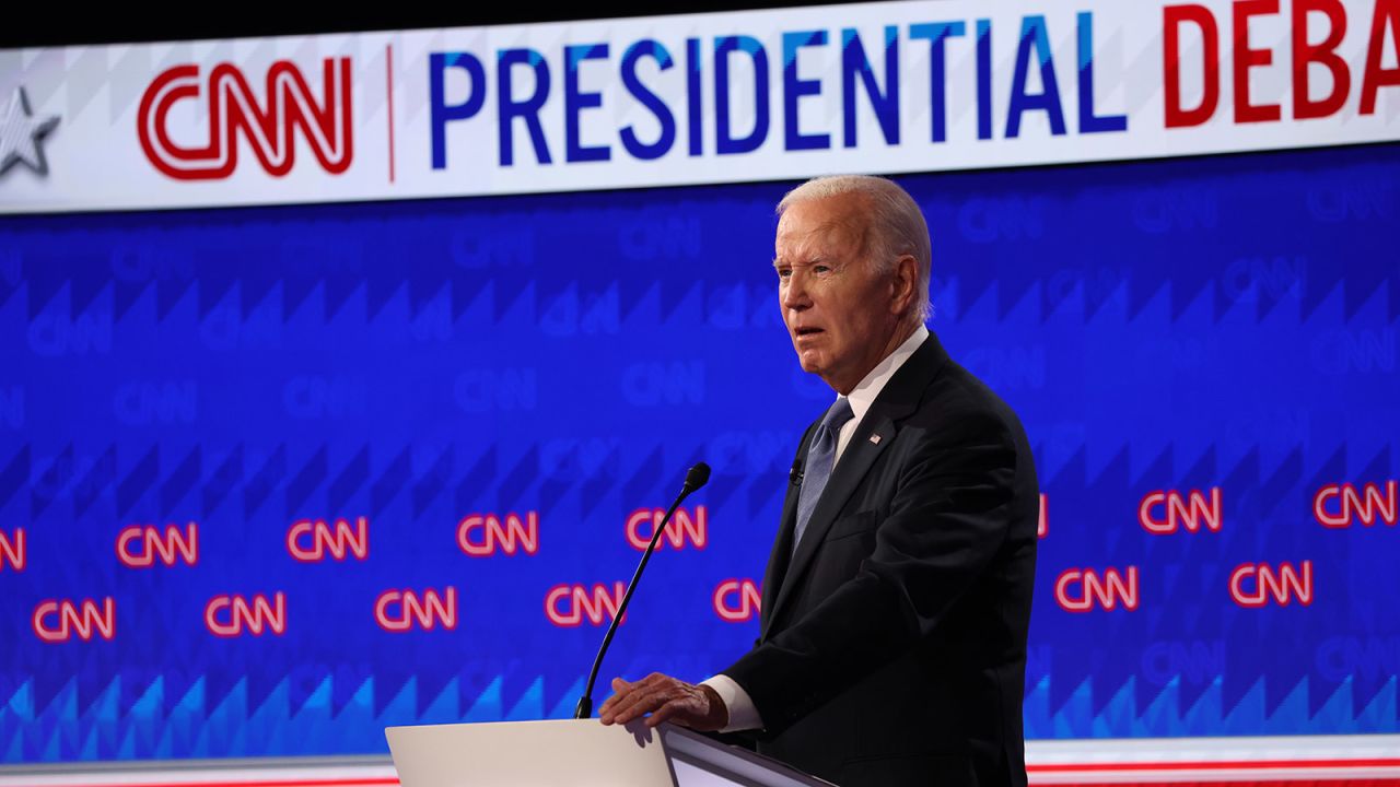 President Joe Biden during the CNN Presidential Debate in Atlanta on Thursday.
