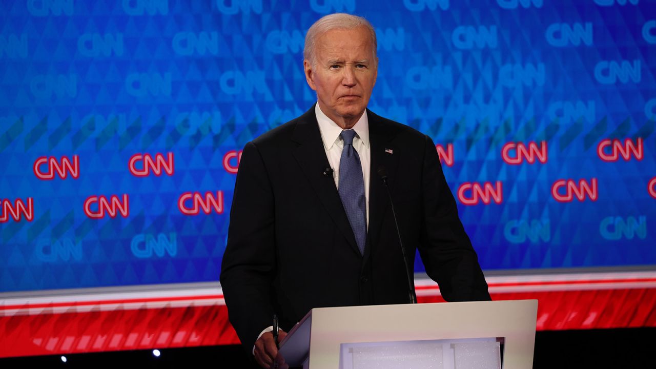 President Joe Biden during the CNN Presidential Debate in Atlanta on Thursday