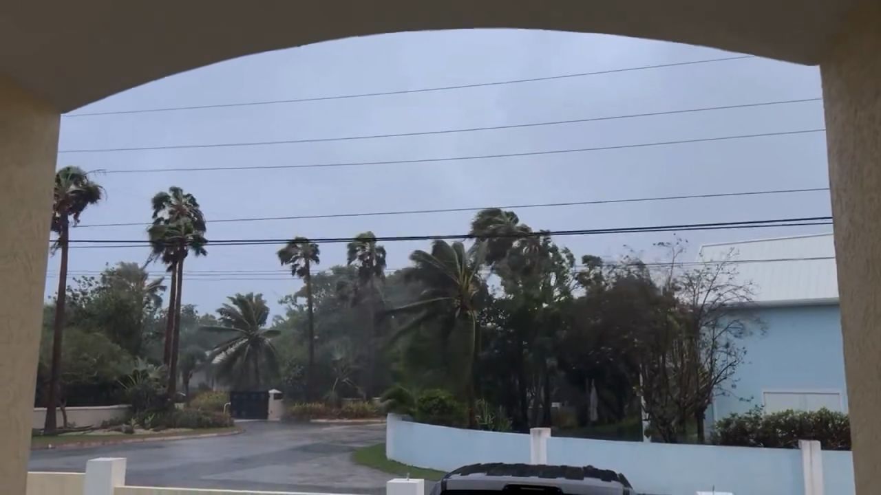 Winds and rain impact Savannah, Grand Cayman, as Hurricane Beryl approaches on July 4.