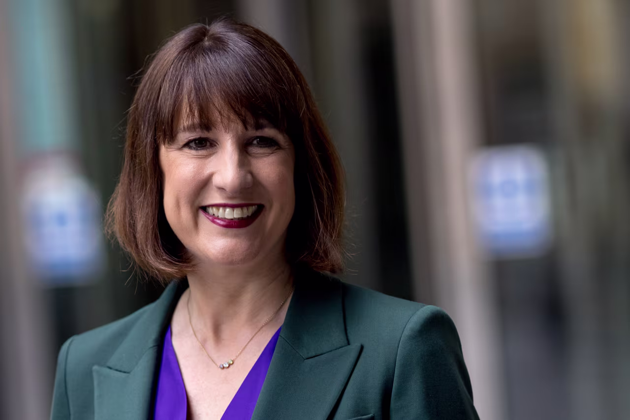 British Shadow Chancellor Rachel Reeves leaves BBC Broadcasting House following an appearance on the "Sunday with Laura Kuenssberg" programme on May 26, in London, England. 