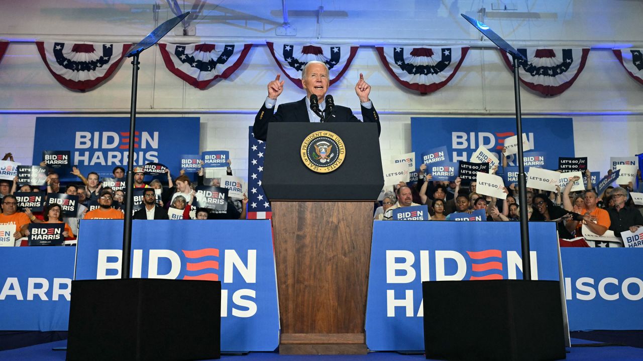 President Joe Biden speaks during a campaign event in Madison, Wisconsin, on July 5, 2024. 