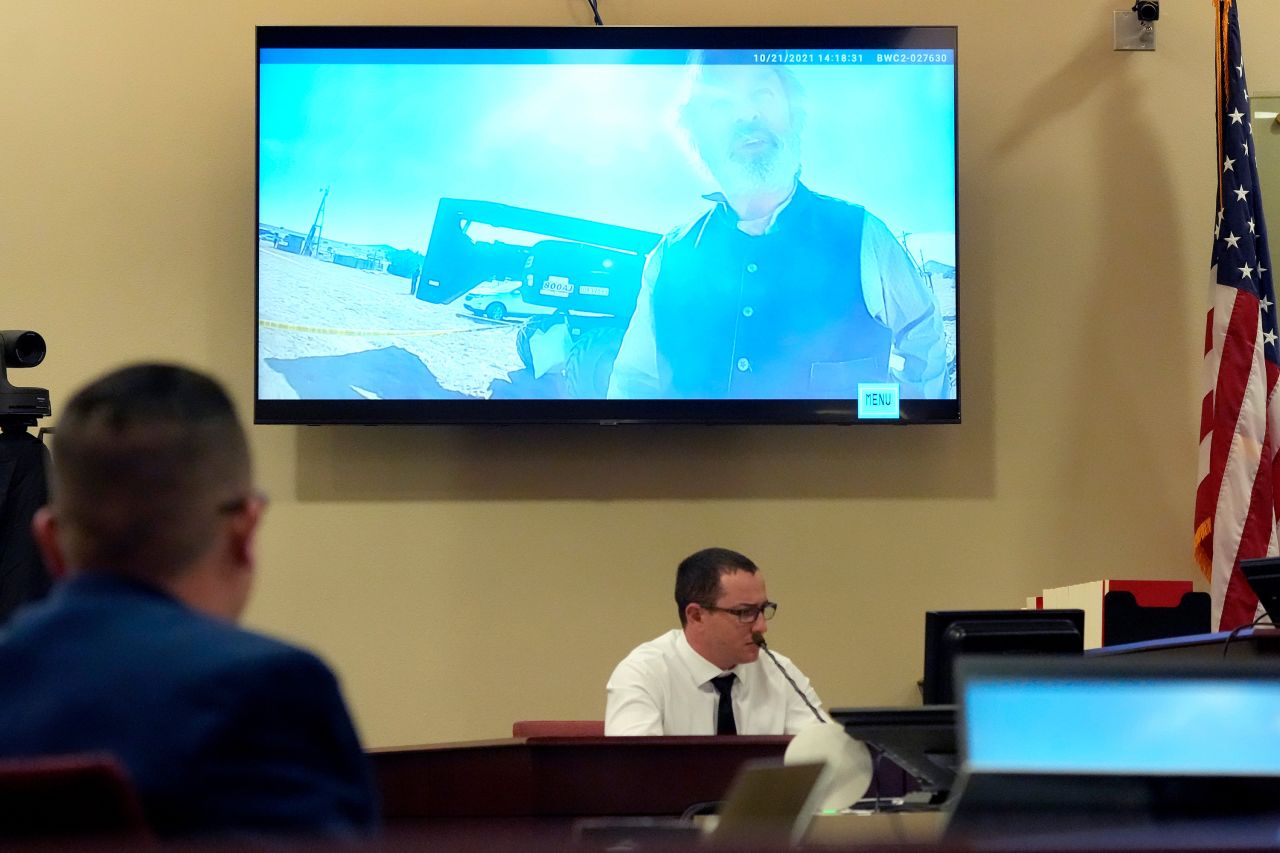 Body camera footage is played while Nicholas Lefleur testifies in court on July 10. 