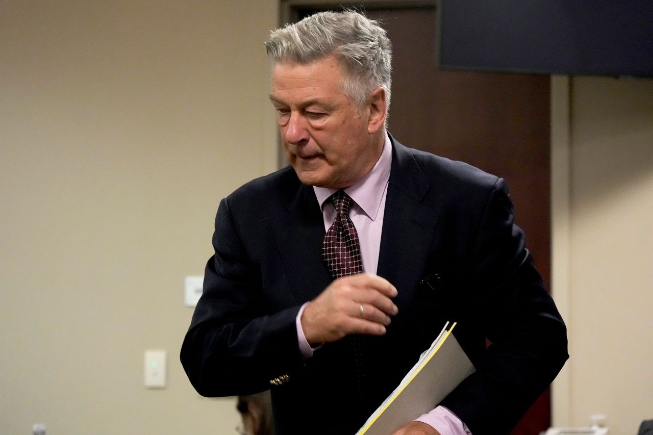 Alec Baldwin arrives for his hearing on Wednesday, July 10, in Santa Fe, New Mexico. 