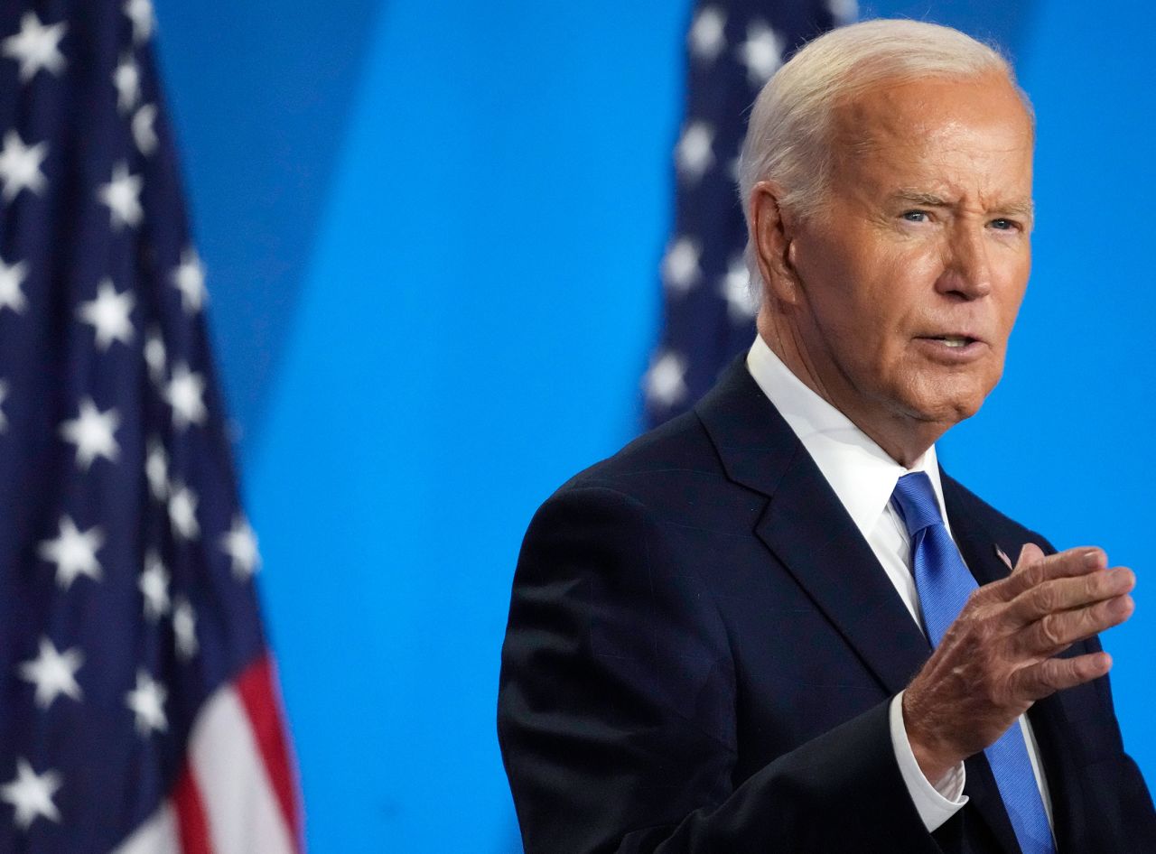 President Joe Biden holds news conference at the 2024 NATO Summit on July 11, in Washington, DC. 