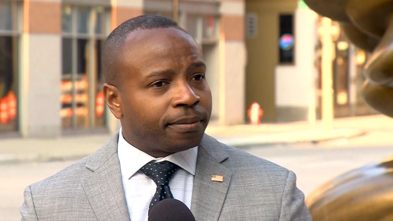 Milwaukee Mayor Cavalier Johnson speaks during a press conference on Monday morning.