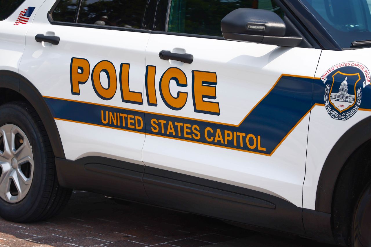 A Capitol Police car is seen in Washington DC on July 8. 