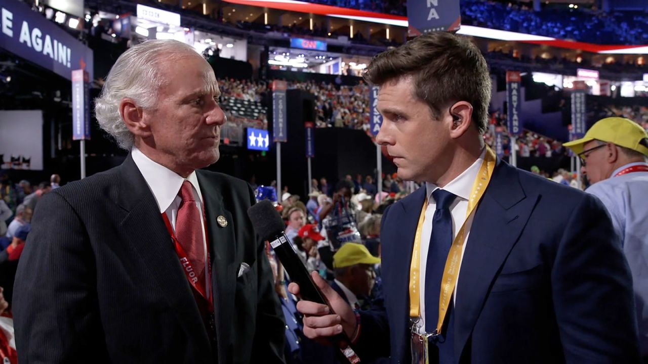 South Carolina Gov. Henry McMaster speaks with CNN's Phil Mattingly from the convention floor on Monday, July 15.