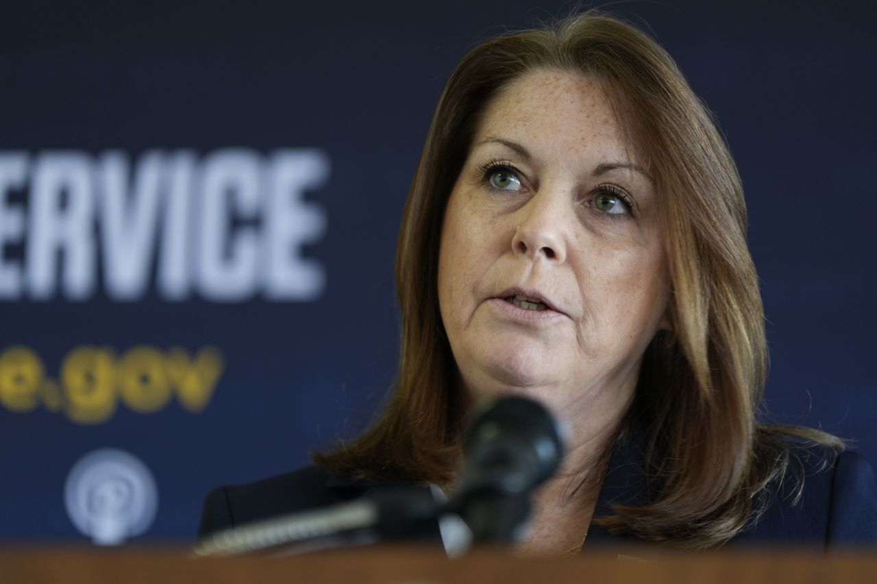 Secret Service Director Kimberly Cheatle speaks during a Republican National Convention security press conference on June 6 in Milwaukee.