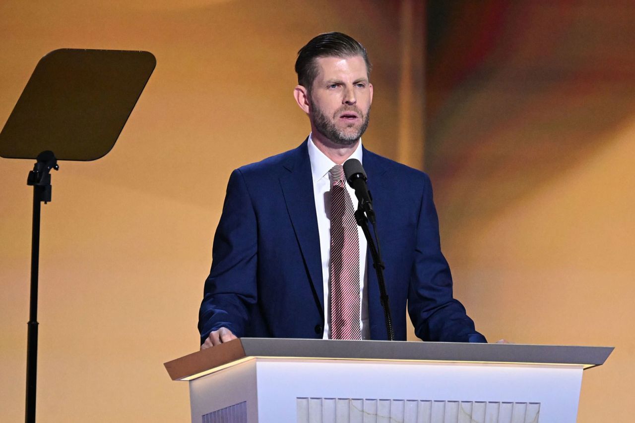 Eric Trump speaks on Thursday, July 18, during the Republican National Convention.