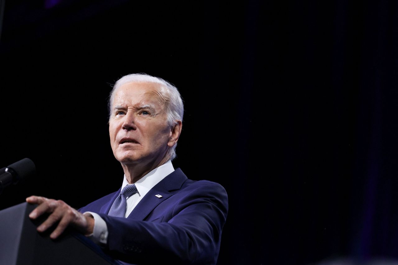 President Joe Biden speaks at the 115th NAACP National Convention in Las Vegas on July 16. 