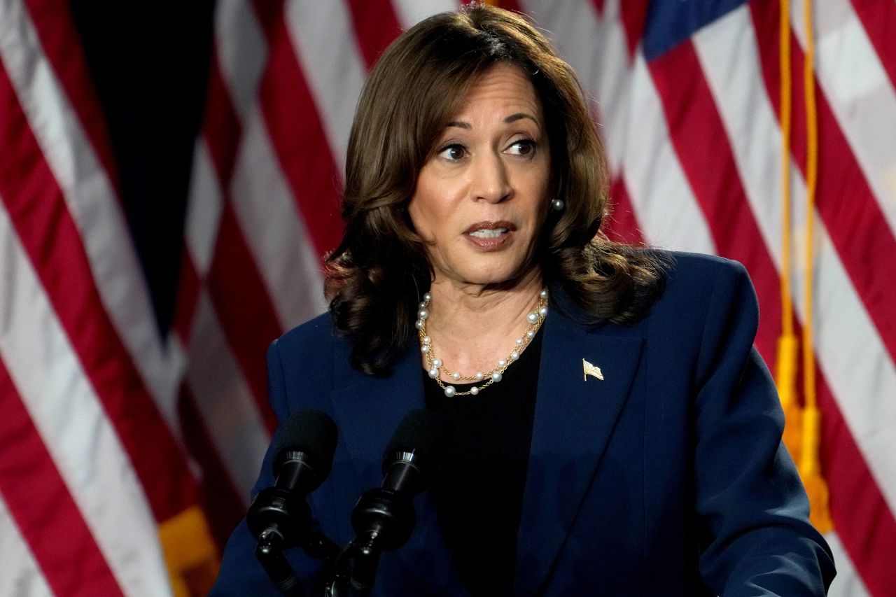 Vice President Kamala Harris during a campaign event in Wisconsi on Tuesday, July 23.?