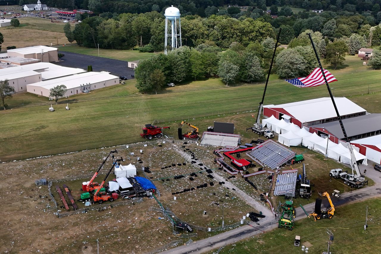 The Butler Farm Show, the site of the campaign rally where Republican presidential candidate former President Donald Trump was during the assassination attempt, is seen Monday July 15, in Butler, Pennsylvania, two days after the rally.