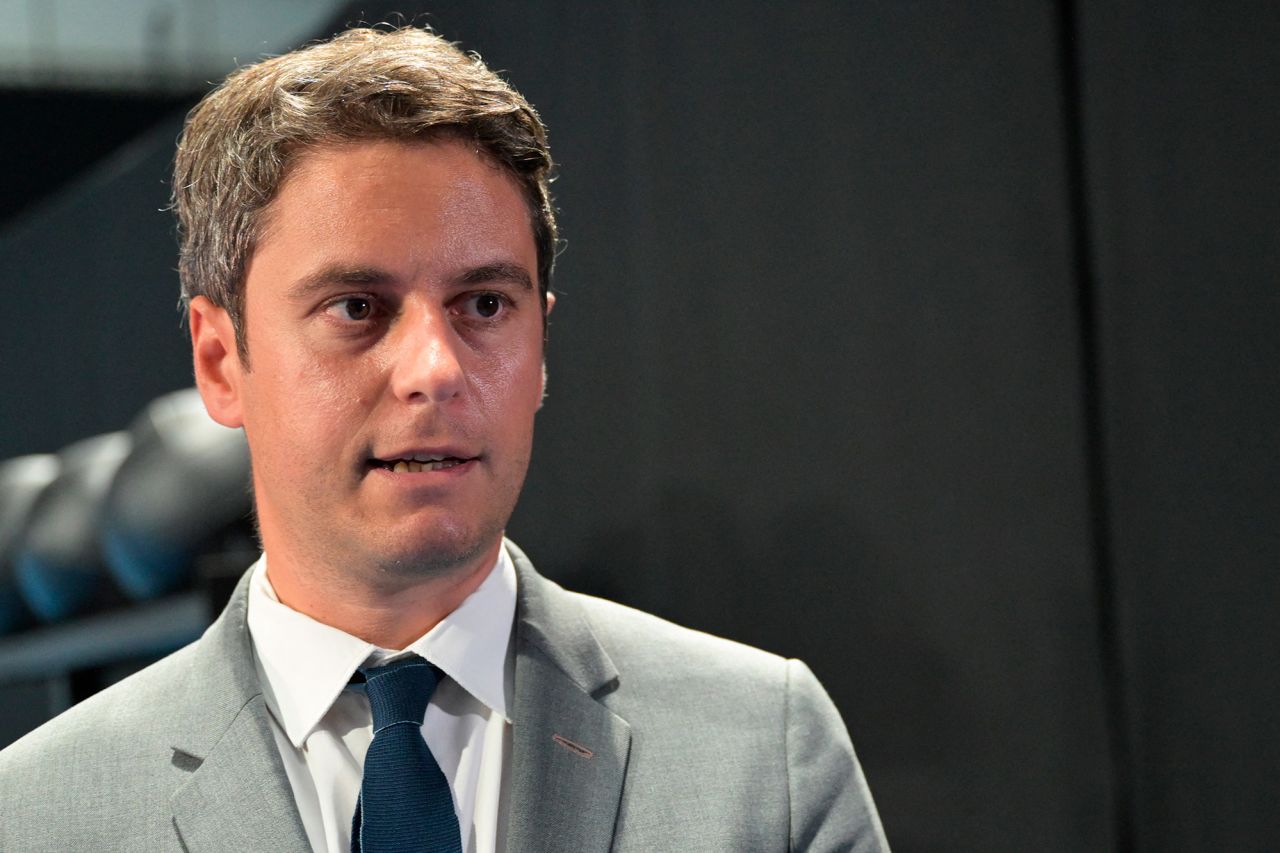 French Prime Minister Gabriel Attal speaks in Paris on July 15. 