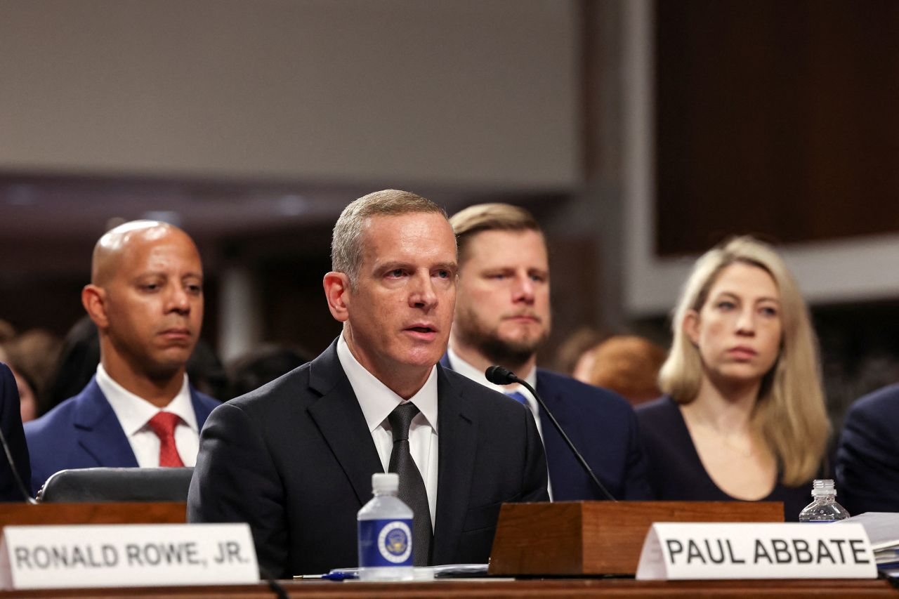 Deputy Director of the FBI Paul Abbate testifies at a Senate Judiciary Committee hearing in Washington, DC, on July 30. 