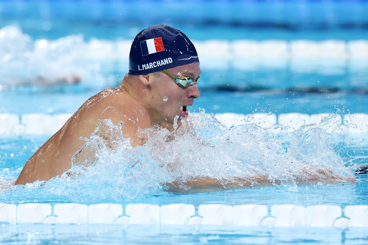 Léon Marchand, del equipo de Francia, competirá en la final masculina de 200 m brazo el 31 de julio. (Maddie Meyer/Getty Images)