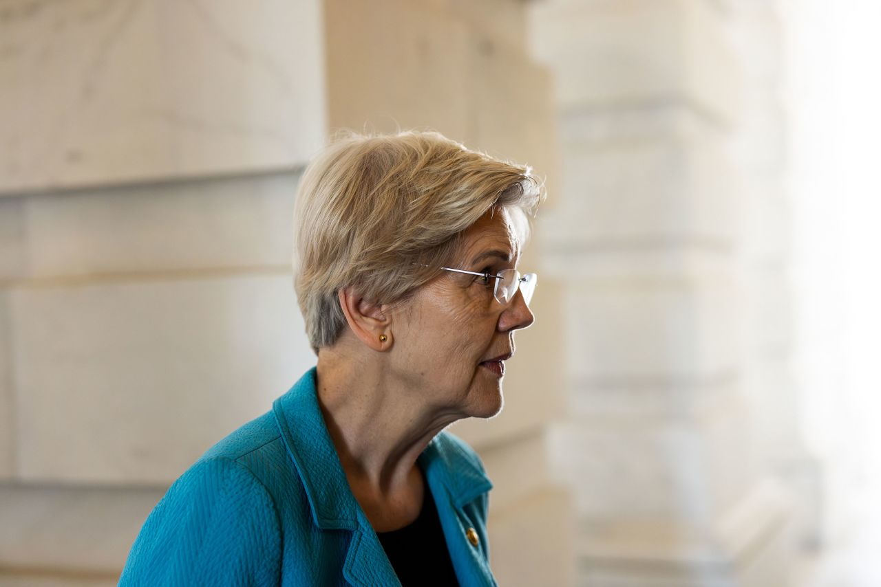 Sen. Elizabeth Warren arrives to the US Capitol on July 11 in Washington, DC.