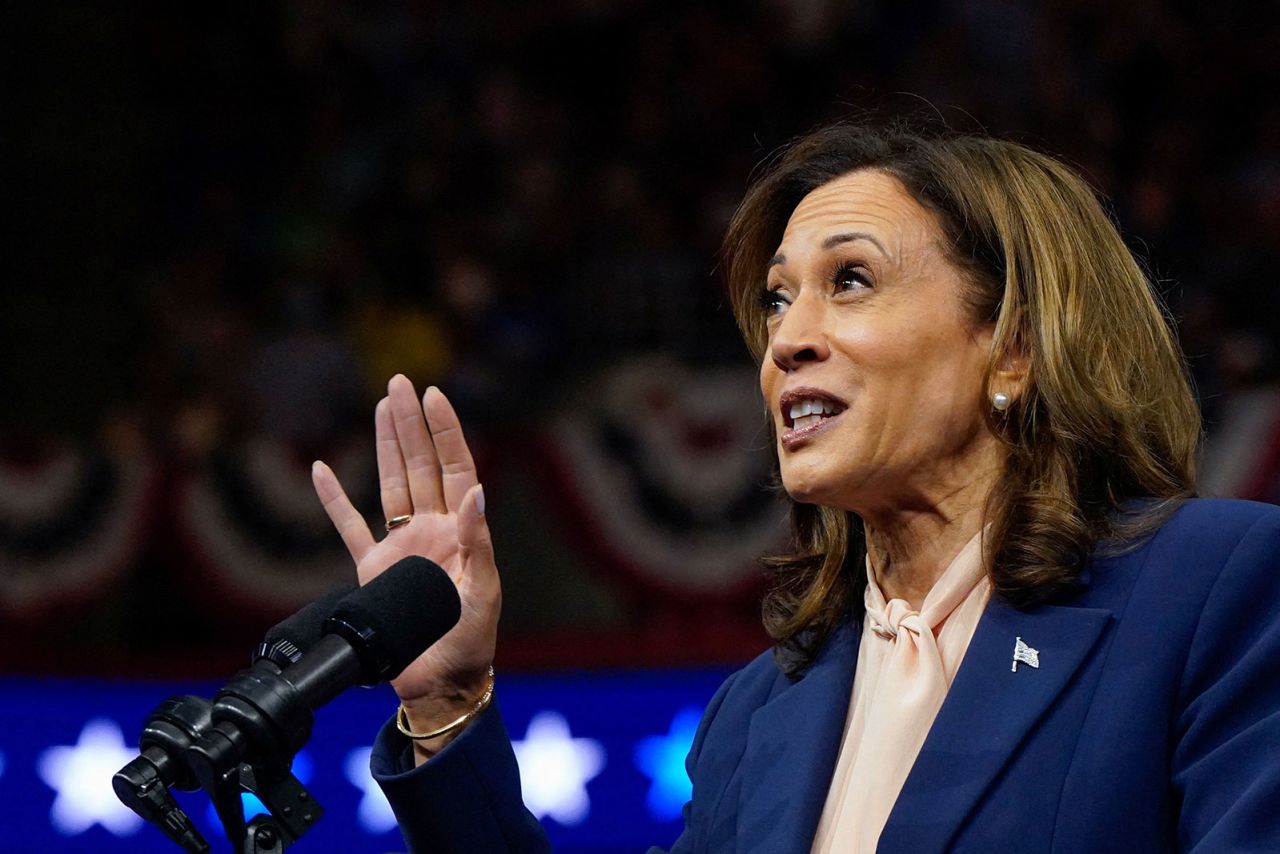 Vice President Kamala Harris, Democratic presidential candidate, speaks in Philadelphia on Tuesday, August 6.