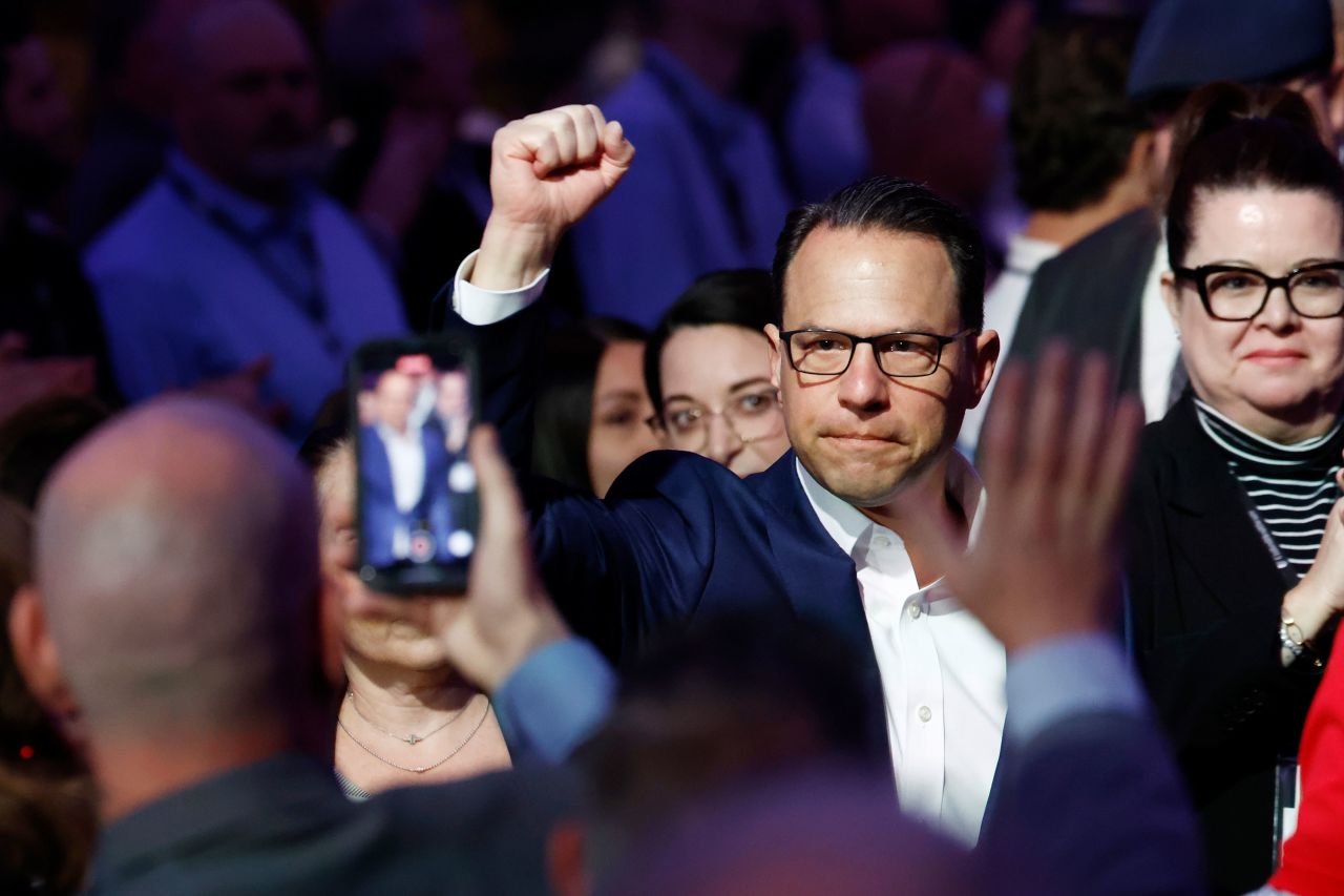 Pennsylvania Gov. Josh Shapiro arrives at a conference in Washington, DC, to deliver remarks in April.