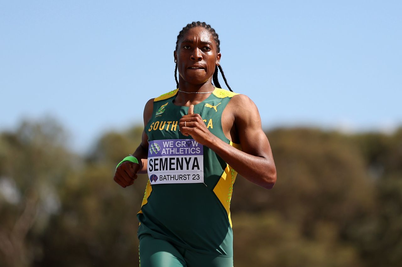 Caster Semenya competes in the mixed relay race during the 2023 World Cross Country Championships in Bathurst, Australia.