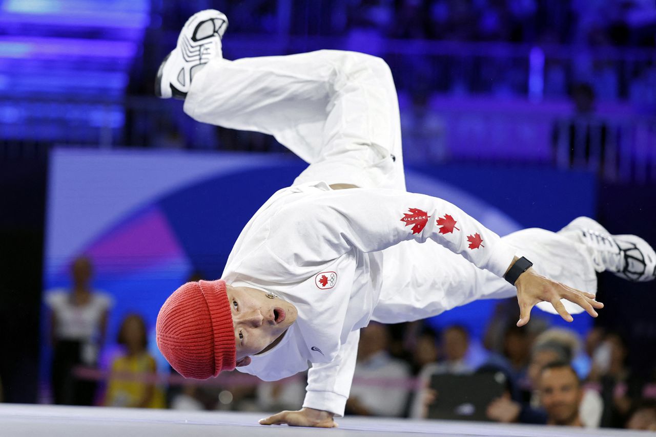 Phil Wizard competes in the men's breaking gold medal battle on August 10