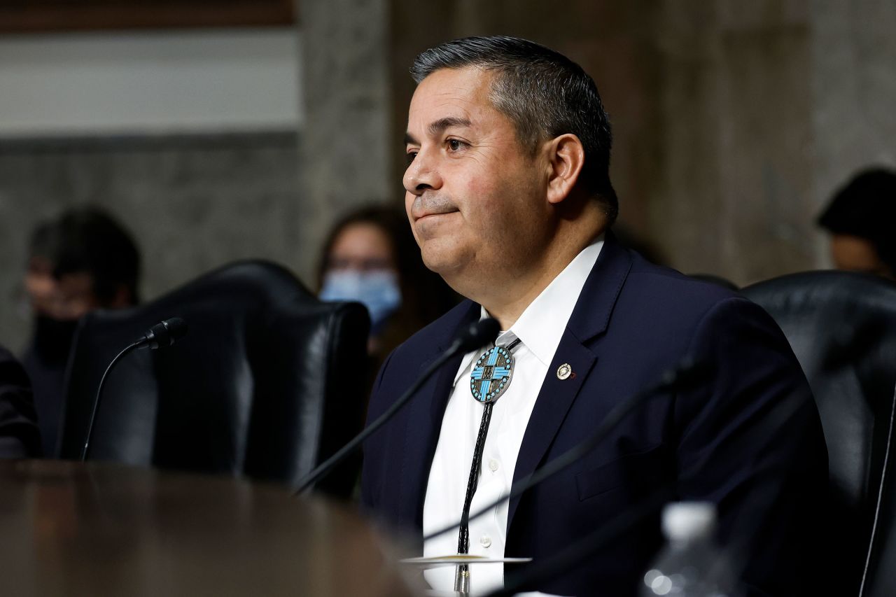 In this March 2023 photo, Sen. Ben Ray Luján speaks during a hearing on Capitol Hill in Washington, DC.