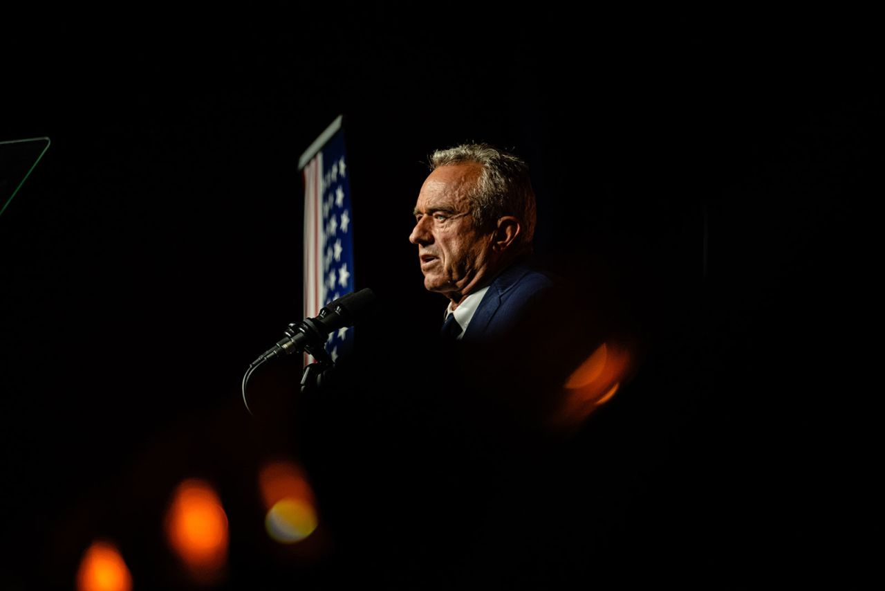 Robert F. Kennedy Jr. gives a keynote speech during the Bitcoin 2024 conference at Music City Center on July 26, in Nashville, Tennessee. 