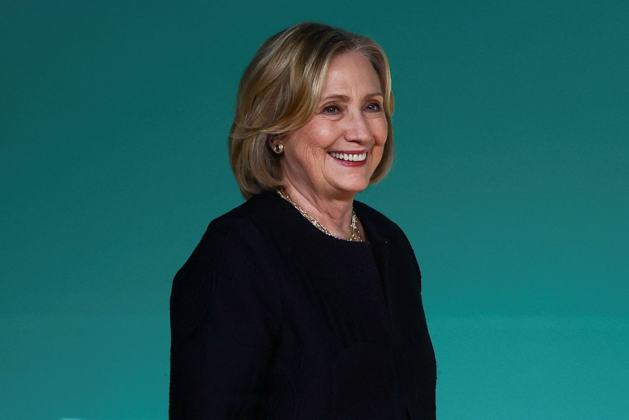 Former Secretary of State Hillary Clinton participates at the COP28 World Climate Summit, in Dubai on December 4, 2023.