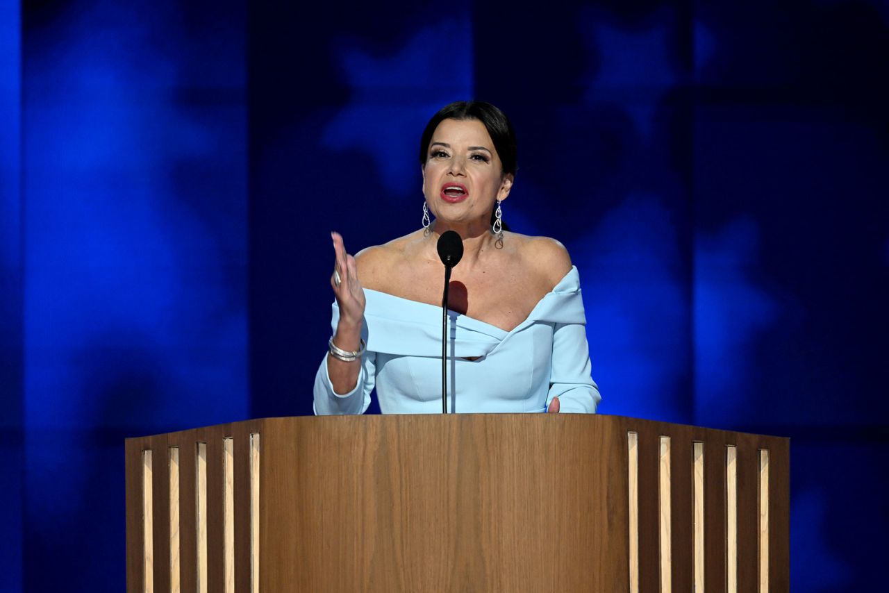 Ana Navarro speaks on Tuesday, August 20, during the DNC in Chicago.