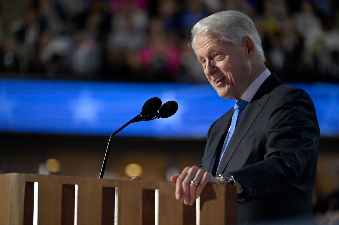 Bill Clinton at the 2024 Democratic National Convention in Chicago on August 21.