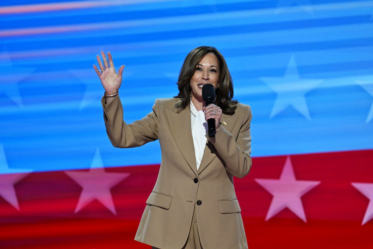 Vice President Kamala Harris is onstage during day one of the 2024 Democratic National Convention in Chicago, on August 19.