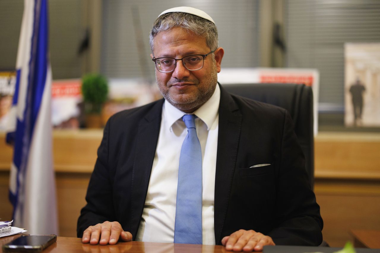 Itamar Ben Gvir, Israel's national security minister, in his office at the Knesset in Jerusalem, on July 22.