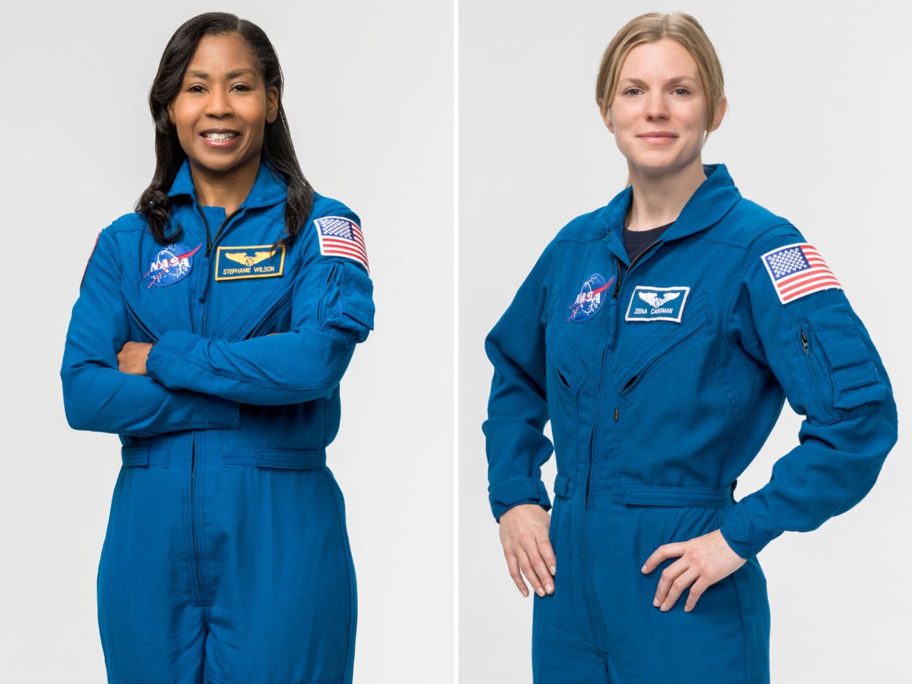 NASA astronauts Stephanie Wilson, left, and Zena Cardman.