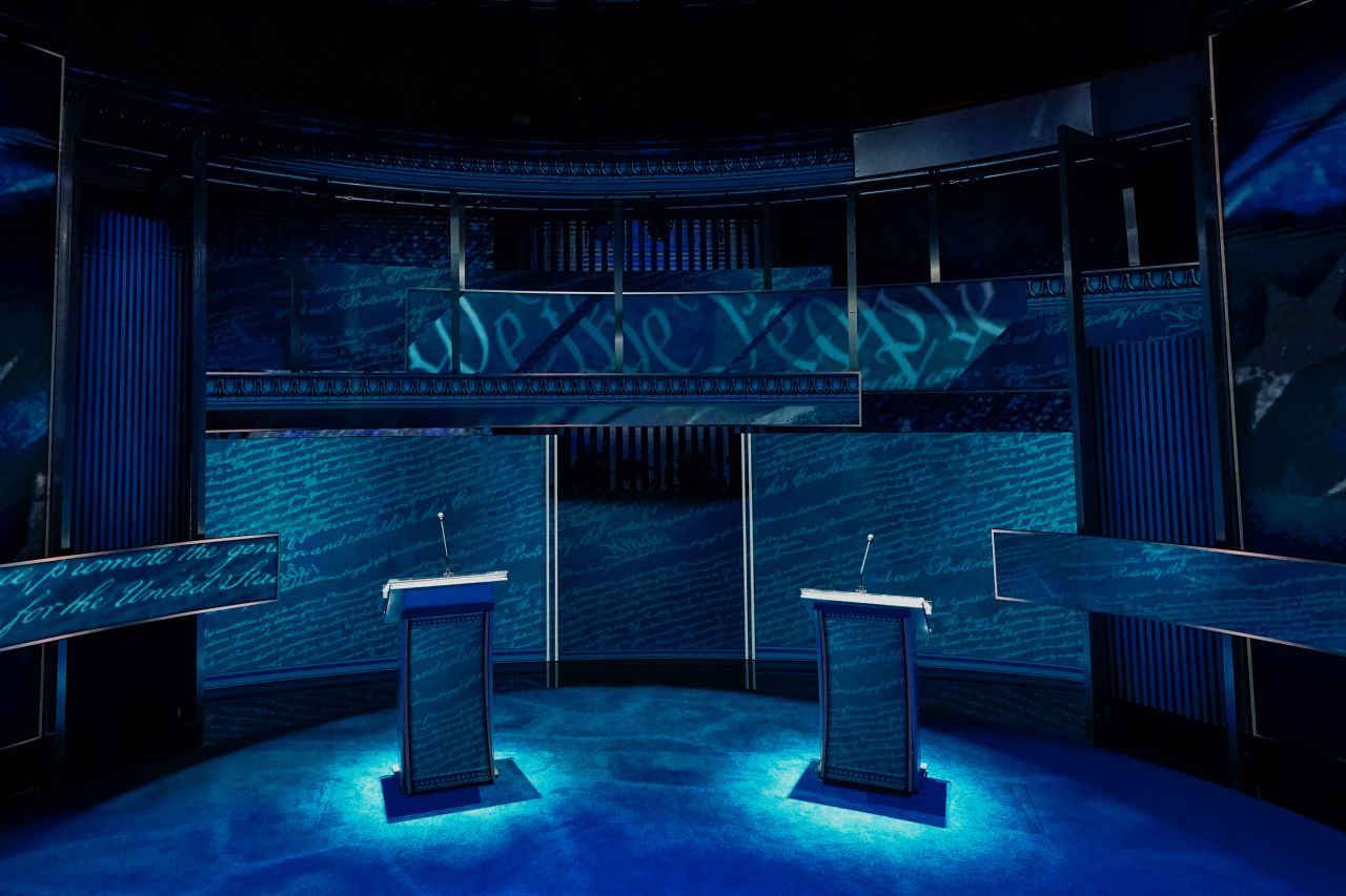 The stage for tomorrow's debate on September 9.