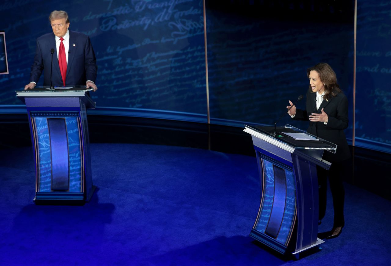 Trump and Harris debate for the first time during the presidential election campaign at The National Constitution Center on September 10 in Philadelphia.