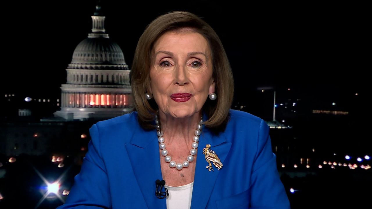 Former House Speaker Nancy Pelosi appears on CNN on Wednesday, Septemb