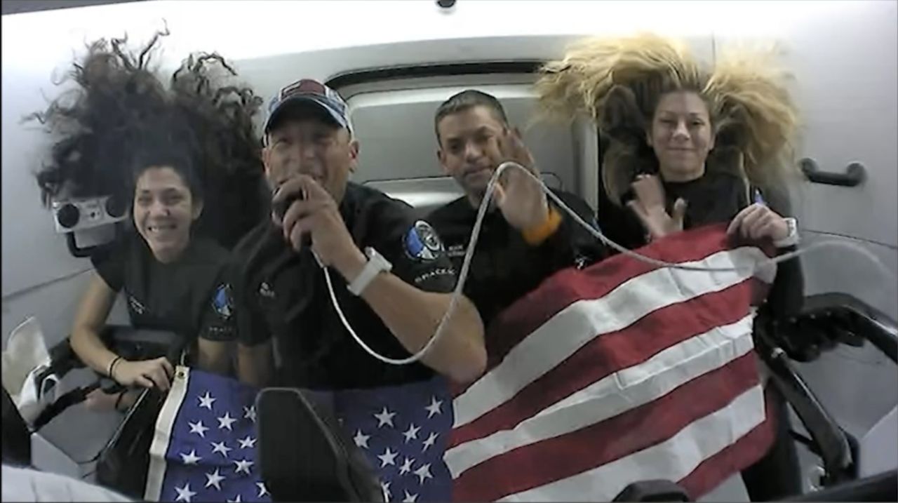 The Polaris crew in space on September 12.