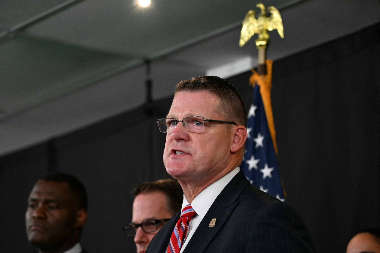 US Secret Service Acting Director Ronald Rowe Jr. speaks during a news conference about the attempted assassination attempt on former President Donald Trump, at the Palm Beach County Sheriff's Office on September 16, in West Palm Beach, Florida.?