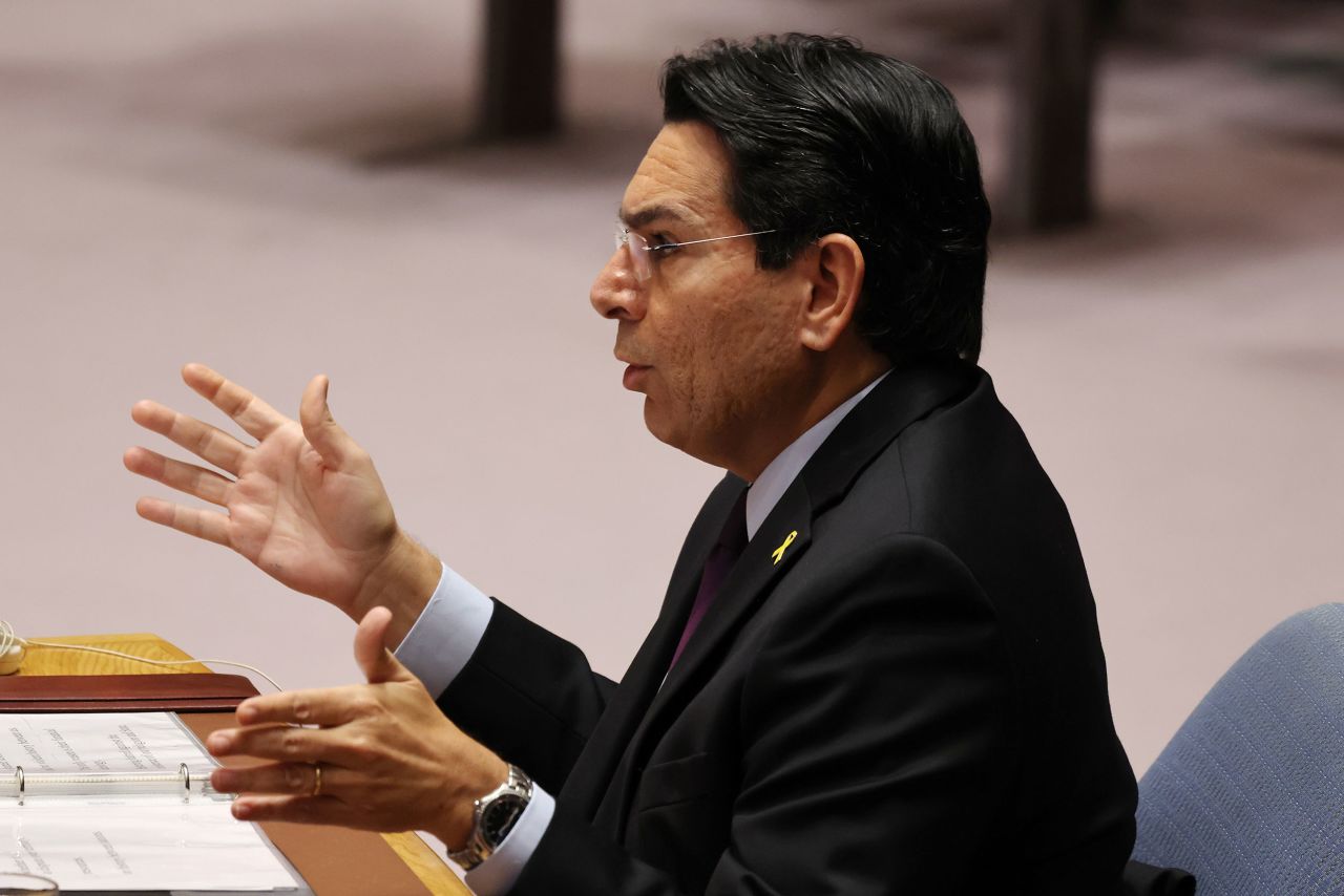 Israel’s ambassador to the United Nations Danny Danon speaks during a United Nations Security Council meeting on September 19 in New York.