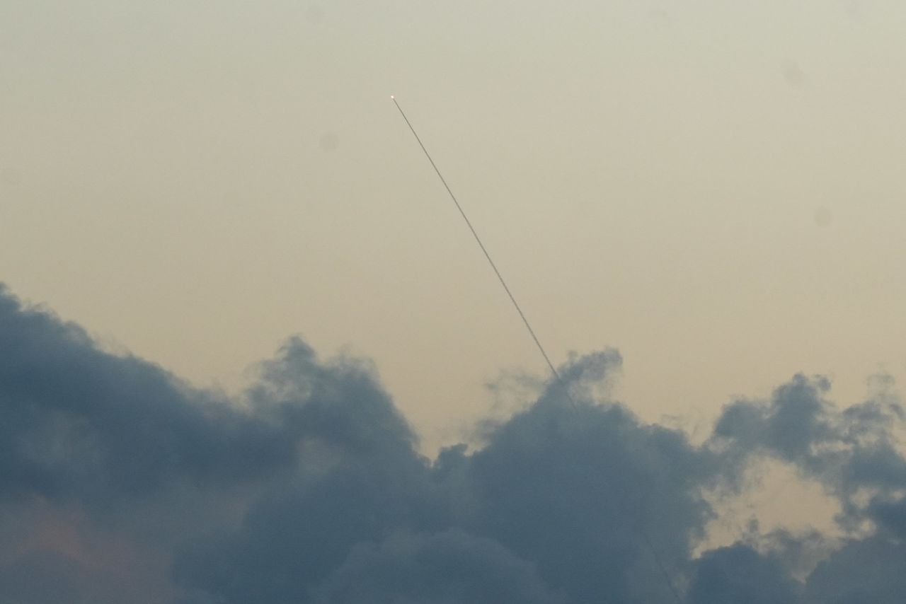 Israeli Iron Dome air defense system fires to intercept rockets that were launched from Lebanon, in northern Israel, on September 22. 