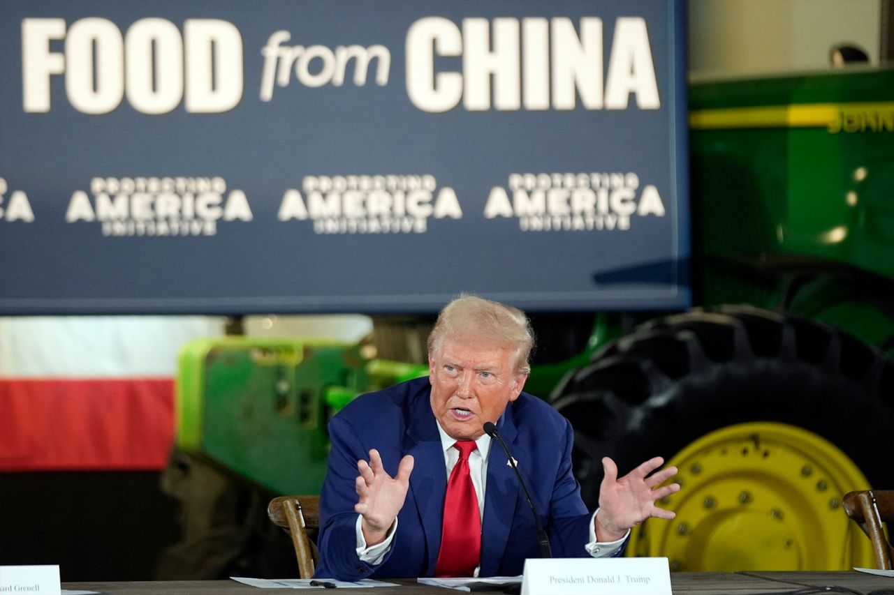 Former President Donald Trump speaks at a campaign event on Monday, September 23, in Smithton, Pennsylvania. 