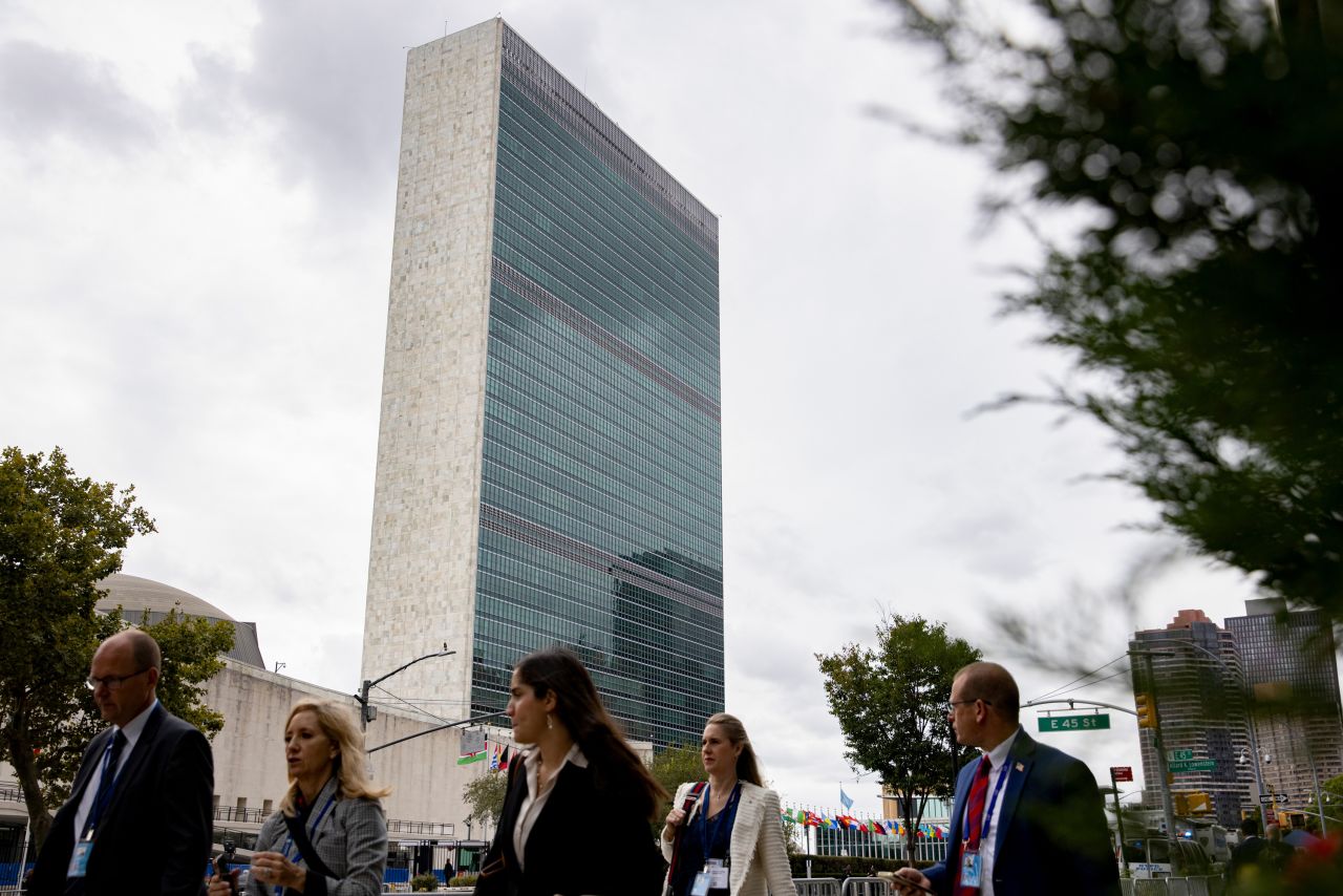 The United Nations headquarters is seen in New York City on September 23.