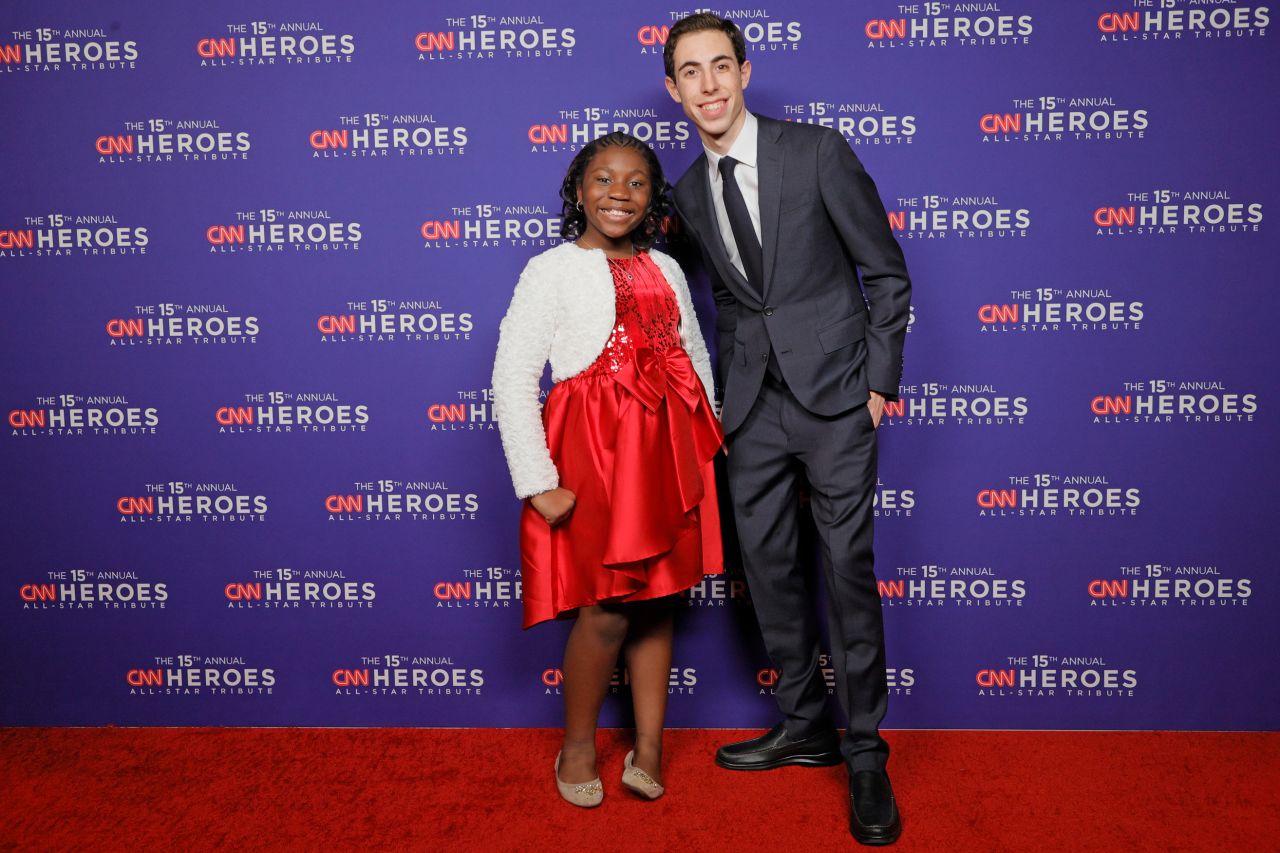 2021 Young Wonders Chelsea Phaire, left, and Jordan Mittler pose on the carpet.