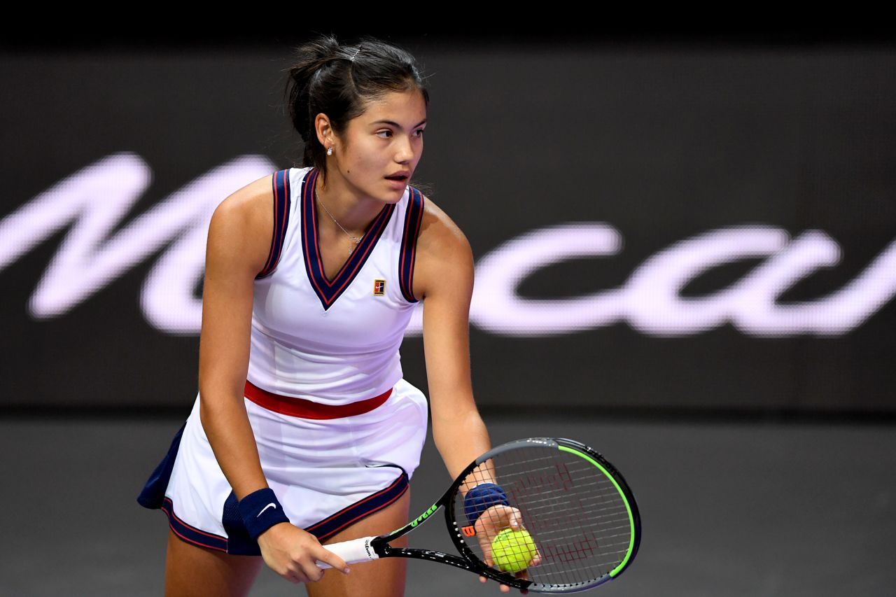 Emma Raducanu competes in the Transylvania Open in Cluj-Napoca, Romania, on October 29. 